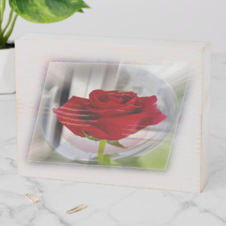Red rose 2 wooden box sign