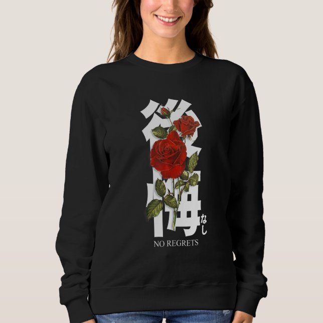 Red Rose 80's 90's Sad Aesthetic Vaporwave Grunge  Sweatshirt (Front)