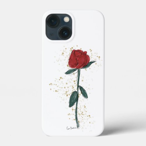 Red rose abstract illustration flower iPhone 13 mini case