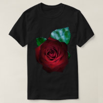 Red Rose accent 5x Plus Size Black Shirt