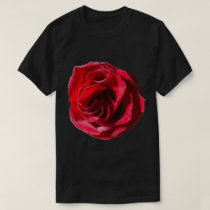 Red Rose accent Black T-Shirt