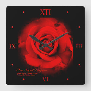 Red Rose:Acrylic Wall Clock
