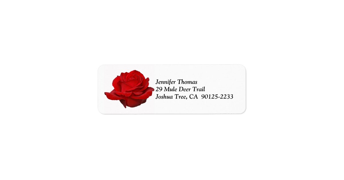 Red Rose Address Label Zazzle