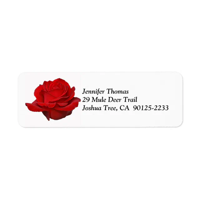 Red Rose Address Label Zazzle