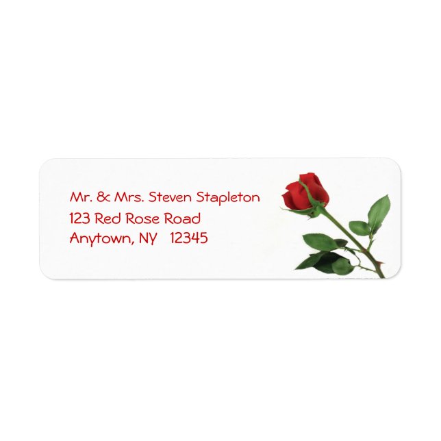 Red Rose Address Label (Front)