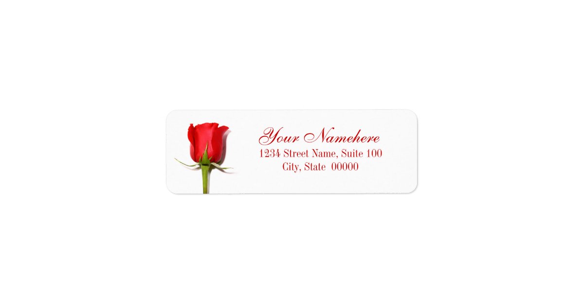 Red Rose Address Labels Zazzle