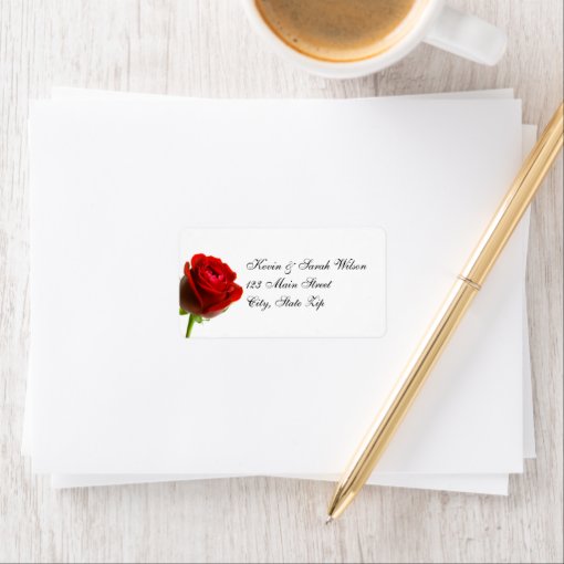 Red Rose Address Labels Zazzle