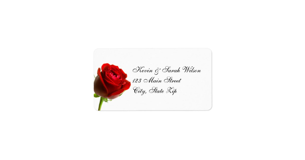 Red Rose Address Labels Zazzle