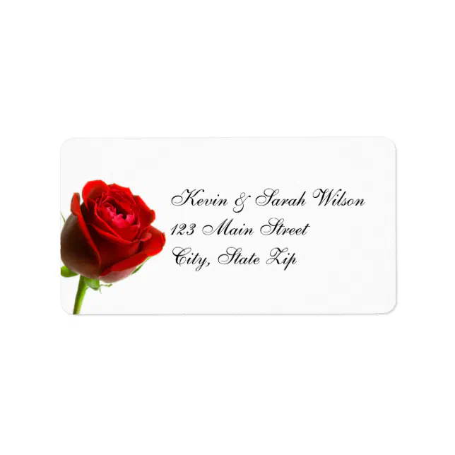 Red Rose Address Labels Zazzle