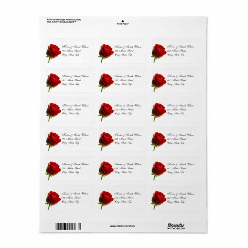 Red Rose Address Labels Zazzle