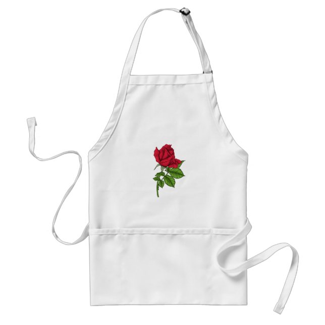 Red rose adult apron (Front)