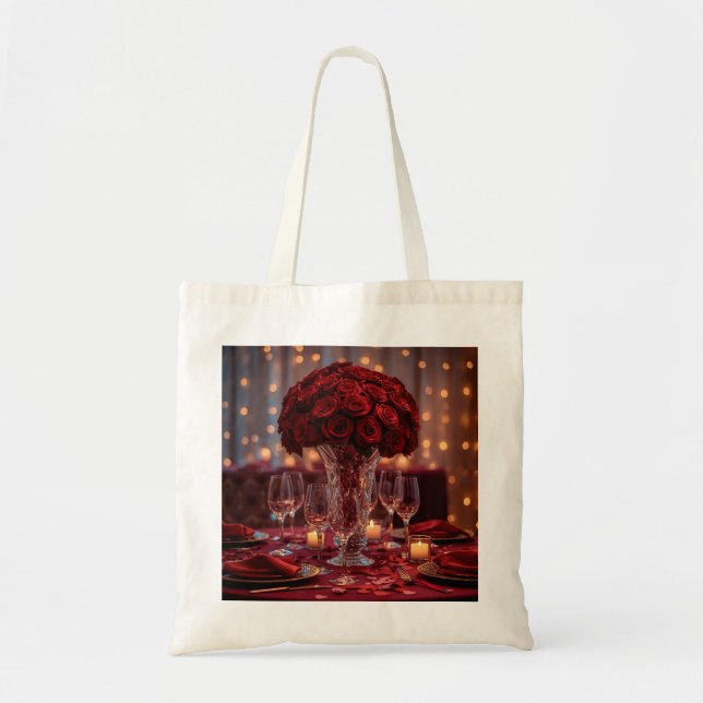 Red Rose Aesthetic Valentine Romantic Tote Bag (Front)
