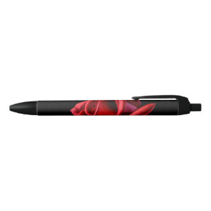 Red Rose Against Black Background Pen