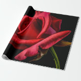 Classic Red Roses on Green Floral Wrapping Paper Sheets, Zazzle