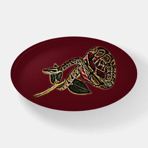 Red Rose and Ball Python Snake Paperweight