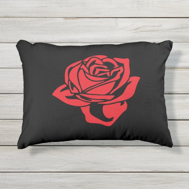 Red Rose and Black Pillow (Front)