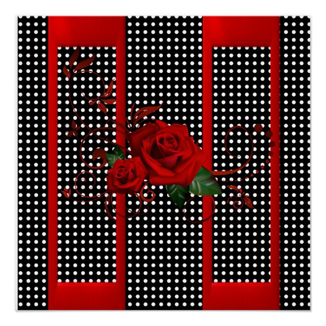 Red Rose and Black Poster (Front)