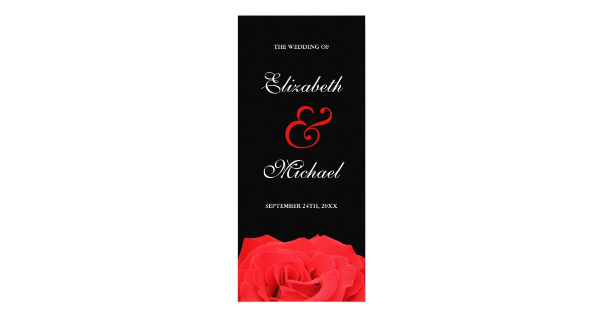 Red Rose and Black Wedding Program | Zazzle.com