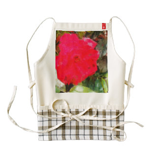 Red rose and brick wall zazzle HEART apron