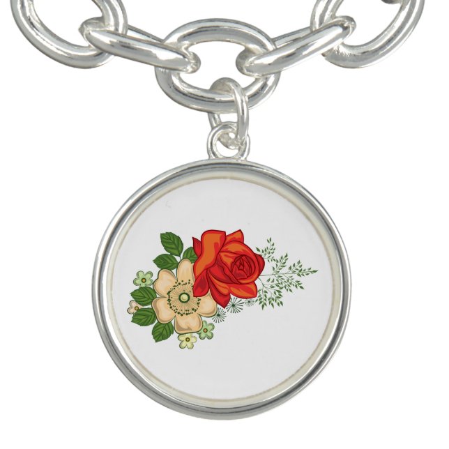 Red Rose and Daisies Bracelet (Design)