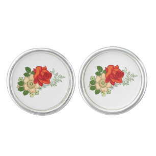 Red Rose and Daisies Cufflinks