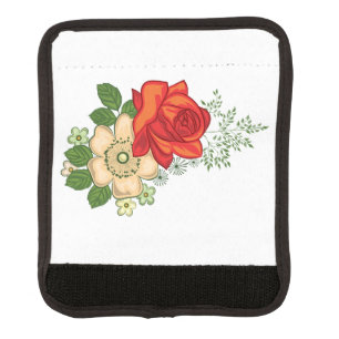 Red Rose and Daisies Luggage Handle Wrap