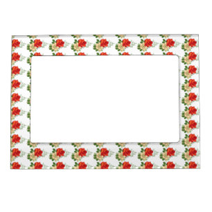 Red Rose and Daisies Magnetic Picture Frame