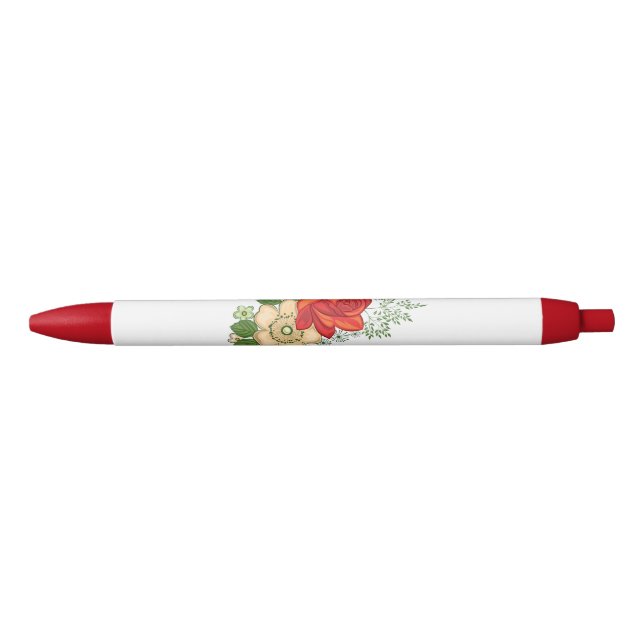 Red Rose and Daisies Pen (Front)