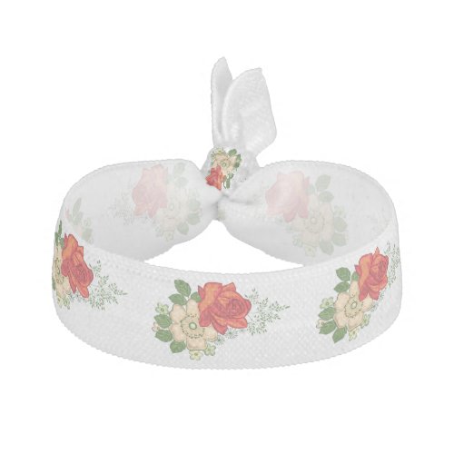 Red Rose and Daisies Ribbon Hair Tie