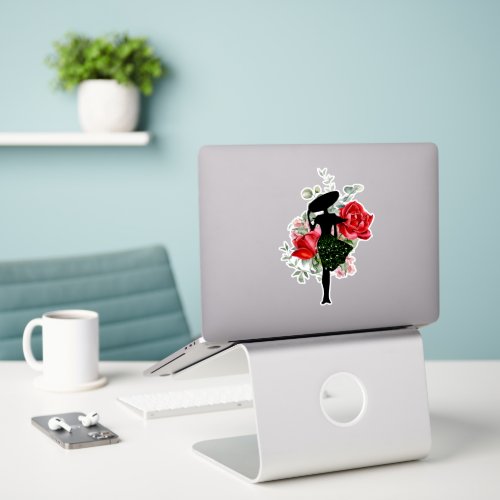 Red Rose and Fashion Custom Sticker