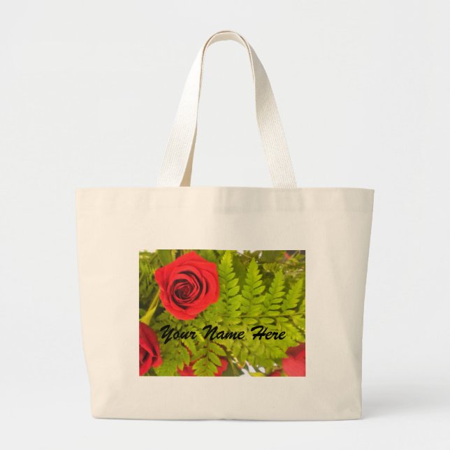 Red Rose and Fern *personalize* BAG (Front)