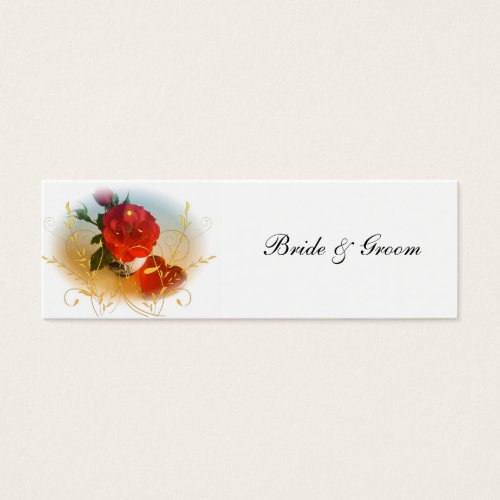 Red Rose and Heart Wedding Favor Tags