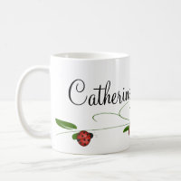 Red Rose and Ladybugs Coffee / Tea Mug