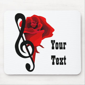 Red Rose and Love Music Mousepad