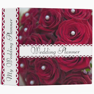Red Rose and pearl Floral binder