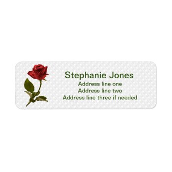 Red Rose And Stem - Floral Photography Label by NancyTrippPhotoGifts at Zazzle