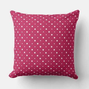 RED Rose and white dots Throw Pillow