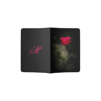 Red Rose and White Smoke. Monogram.    Passport Holder