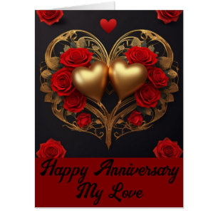 Red Rose Anniversary Card