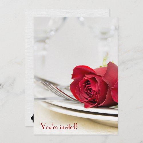 Red Rose Anniversary Dinner Party  Card