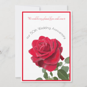Red Rose Anniversary or other event Invitation