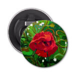 RED ROSE ART BOTTLE OPENER
