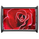 Red Rose Art Serving Tray at Zazzle