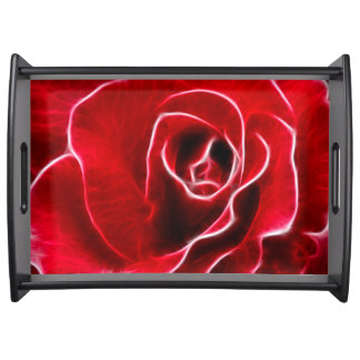 Red rose art serving tray