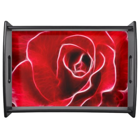 Red Rose Art Serving Tray