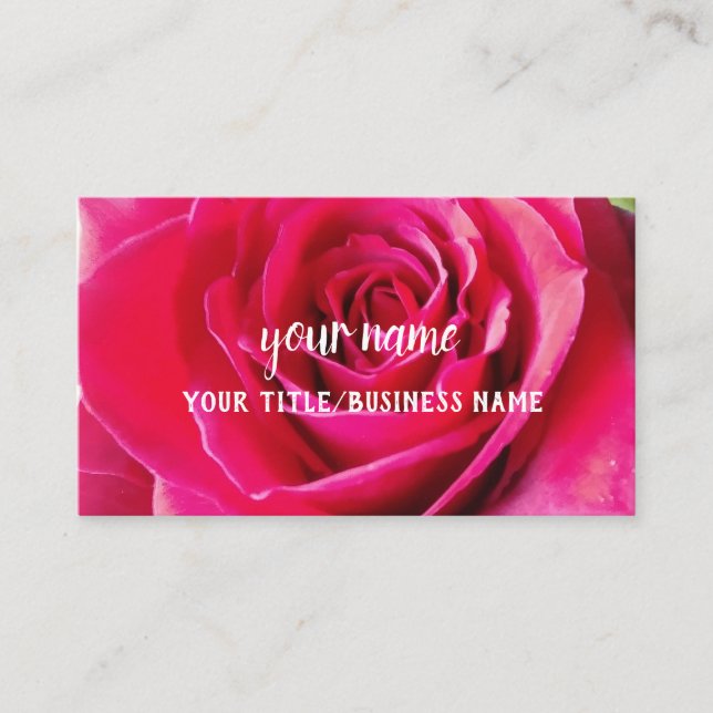 Red Rose Background Business Card (Front)