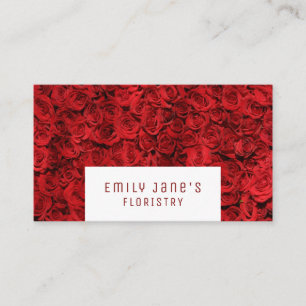 Red Rose Background, Floristry Business Card
