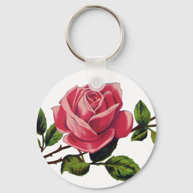 Red Rose Basic Keychain (Front)