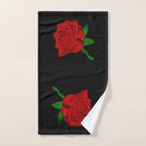 Red Rose Bath Towel Set Zazzle