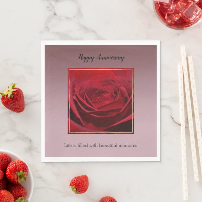 Red Rose Beautiful Moments      Napkins (Insitu)